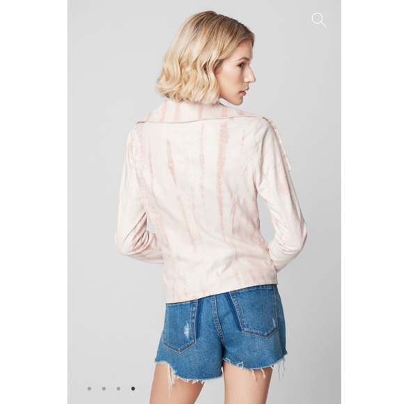 Blank NYC Cream tie-dye faux suede drape front jacket - Picture 3 of 16